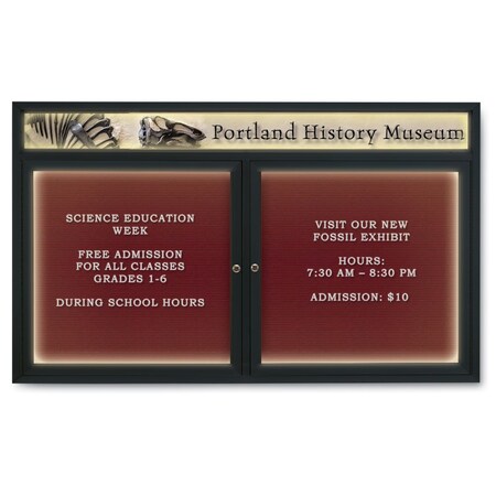 United Visual Products Indoor Enclosed Combo Board, 42"x32", Gold Frame/White Porcelain & Buff UVCB4232G-WHTPORC-BUFF